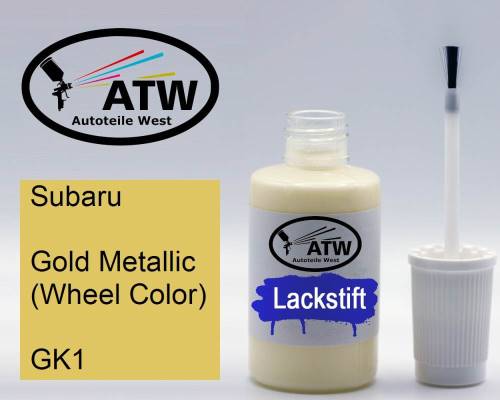 Subaru, Gold Metallic (Wheel Color), GK1: 20ml Lackstift, von ATW Autoteile West.